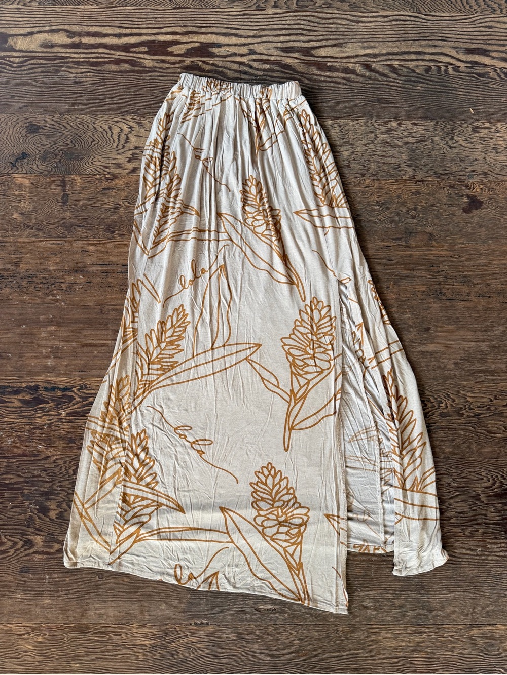 Simply Sisters Cream Ginger-Print Maxi Skirt